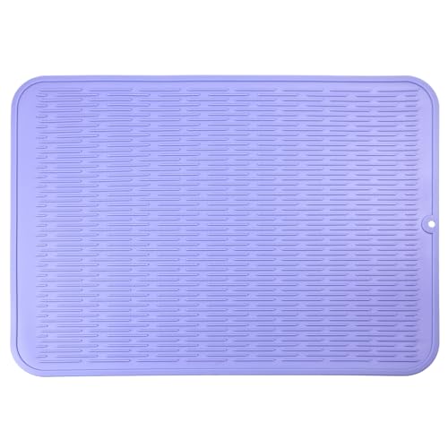 Silicone Dish Drying Mat for Multiple Usage (Light Purple / 24"L x 18"W)