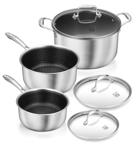 Triply Stainless Steel Cookware Set 6 Piece (Black / 6 Pcs)