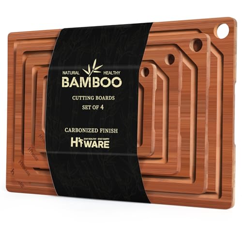 4 Pieces Extra Large Wooden Cutting Boards Set (Brown / S+M+L+XL)