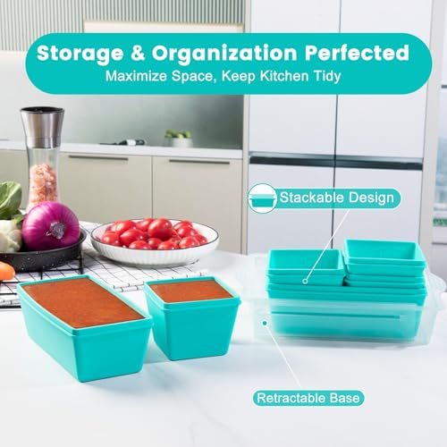 Silicone Freezer Molds with Lids (Blue / 4x 1-Cup & 2x 2-Cup)