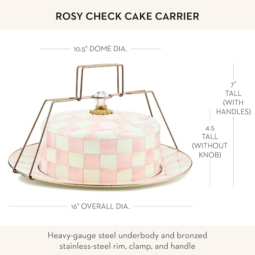 Enamel Cake Carrier (Rosy Check)