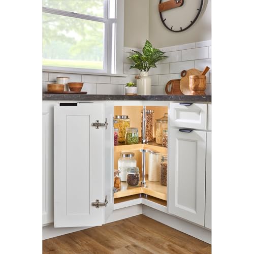 28" Kidney Shape Dual Tier Lazy Susan for Corner Base Cabinets (28" W)