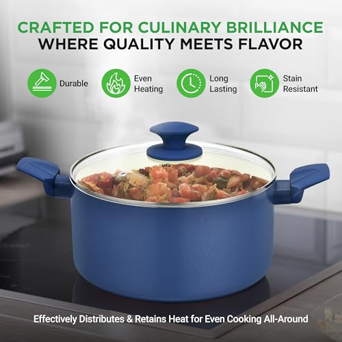 54 Piece Professional Grade Complete Home Kitchen Cookware Set (Blue Gray / 54pc Set)