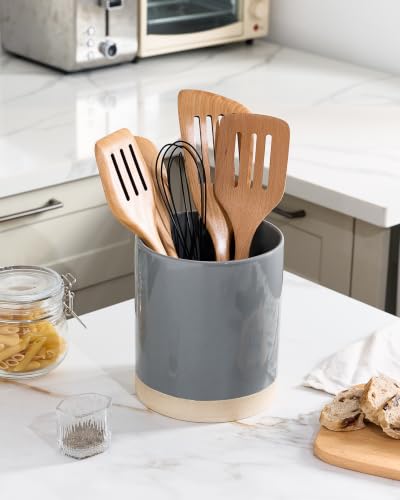 Ceramic Utensil Holder (Dark Gray)