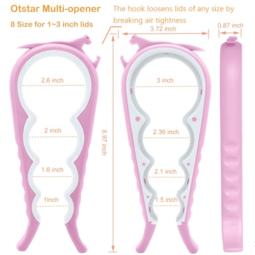Jar Opener & Bottle Opener for Seniors with Arthritis (Pink)