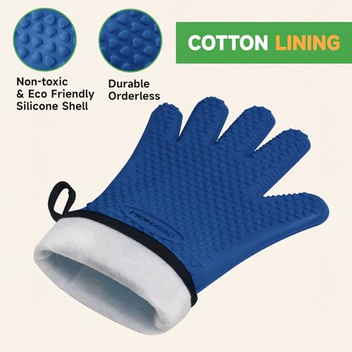 BBQ Gloves Heat Resistant Oven Mitts (2 Count)