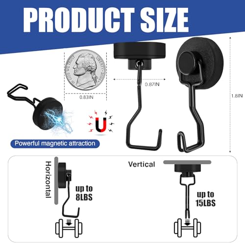 Magnetic Hooks for Grill & Refrigerator (4 Count)