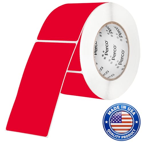 Red 3x5 Inch Perforated Sticker Labels (Mini Roll / Red)