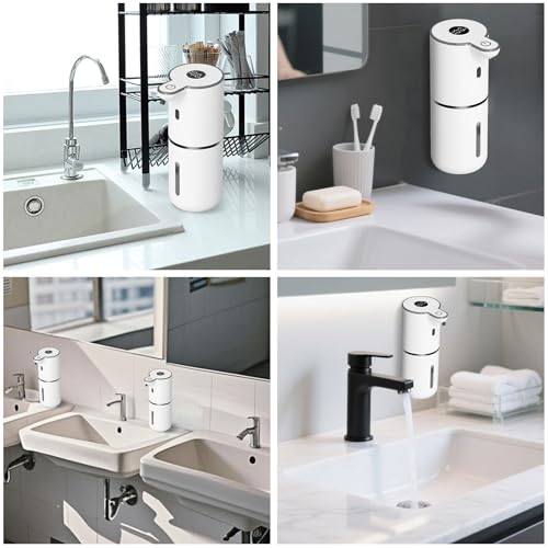 2 Pack Automatic Foaming Soap Dispenser Touchless (2 Pack- White / Foam)