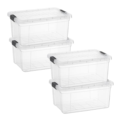 1.85 Quart Clear Plastic Storage Boxes with Lids (1.85 Quart)