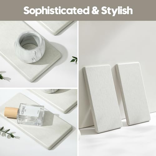 2PCS 7"x3.5" Water Absorbing Bathroom Sink Vanity Trays (2 Pack - Pearl Gray / 7" x 3.5")
