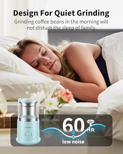 Quiet Coffee Grinder Electric (Blue / 1 BOWL)