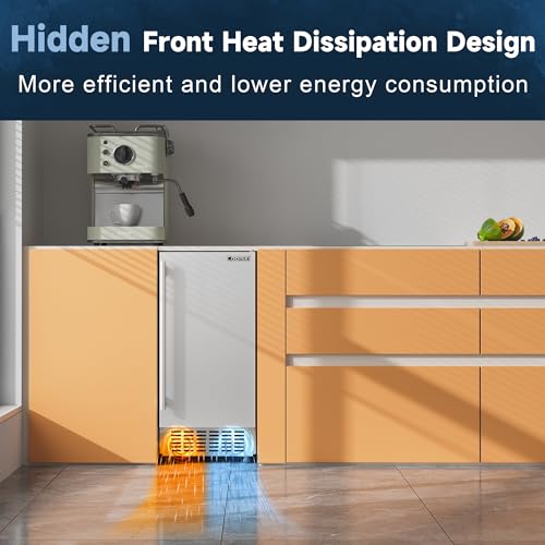 15" W Commercial Under Counter Ice Maker Machine (80lbs/24H / Under Counter Ice Maker-Silver)