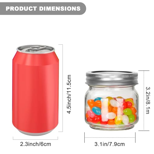 6 Pack 8oz Small Glass Mason Jars