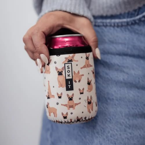 CanSok Sleeve for Beer & Soda Insulated Neoprene Cover (Pardon My Frenchie / 12oz Slim Can Sleeve)