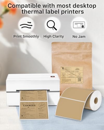 4x3 Inch Thermal Labels (4"x3" / Brown)