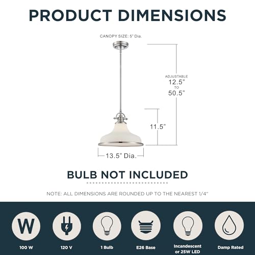 Grant 13.5" Pendant Light (Brushed Nickel)