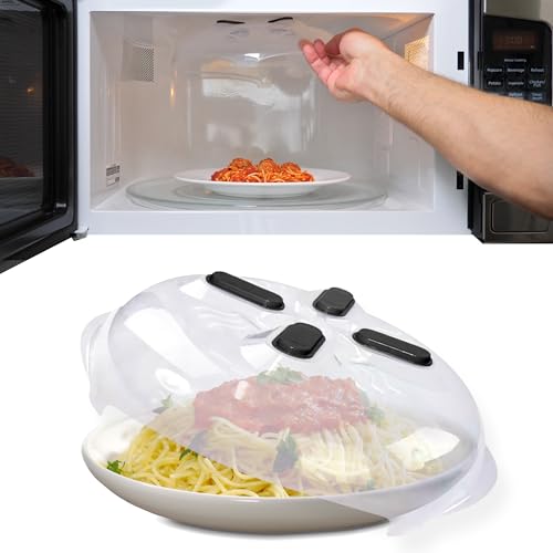 Magnetic Microwave Splatter Cover for Food (Black)