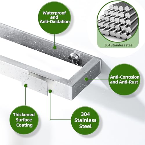 Hand Towel Holder Brushed Towel Bar for Bathroom Wall Mounted 16 Inch (Brushed / 16-Inch)