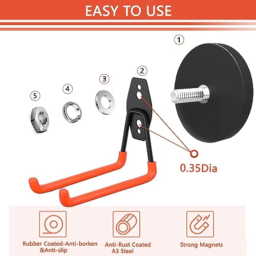 Heavy Duty Large Magnetic Hooks (Large L/2pack26-130lbs)