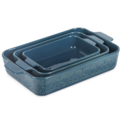 Ceramic Baking Dish Set of 3 (Grayish Blue)