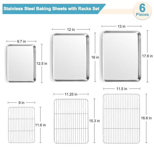 Baking Sheet with Rack Set (17.6" & 16" & 12.5")