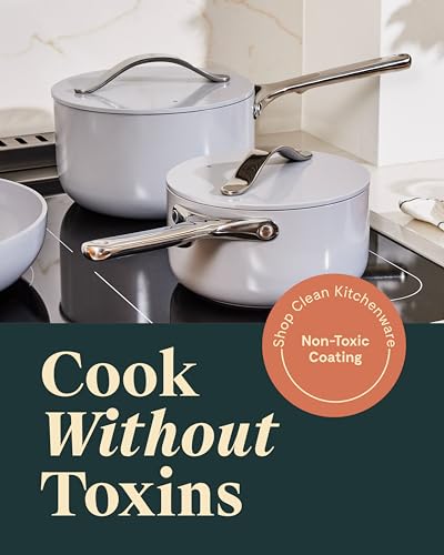 Non Stick Ceramic Sauce Pans with Lids (Black / 3 Qt & 1.75 Qt)