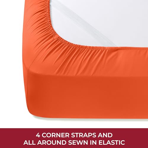 Iconic 4-PC, Ultra Soft Sheet Set (RV/Short Queen, Poppy Orange) (1667 Poppy Orange / RV / Short Queen)