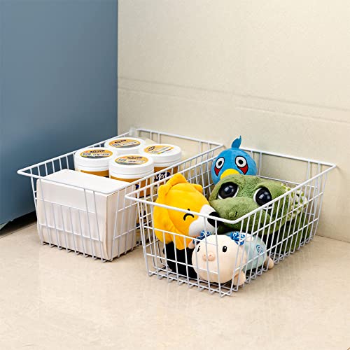 14" Upright Freezer Storage Baskets (6-P / White)