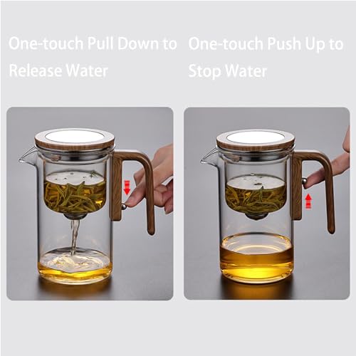 800ml+4 Cups Witchcraft Magic Glass Teapot with Infuser Strainer and Lid for Loose Leaf Tea Herbal (27.05oz+4Cups)
