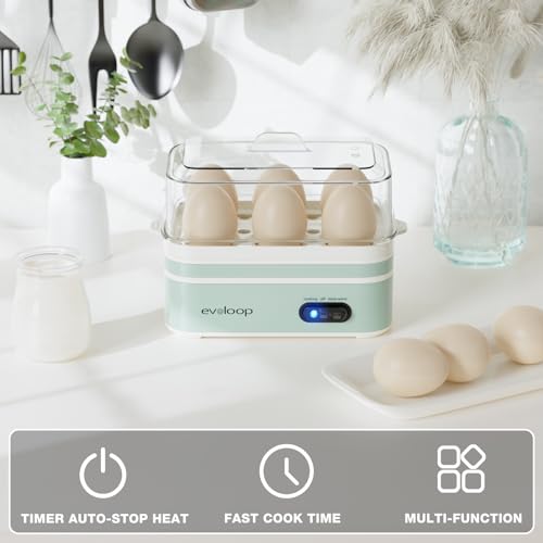 Rapid Egg Cooker Electric 6 Eggs Capacity (light green)