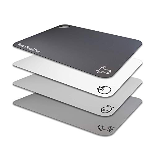 Plastic Cutting Boards with Food Icons (Gray)