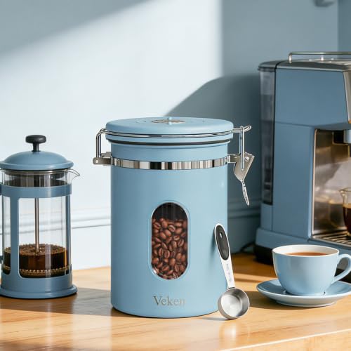 Coffee Canister with Window (Light Blue / 22 oz)