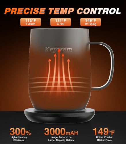 Self Heating Coffee Mug T2 (Graphite / 16oz)