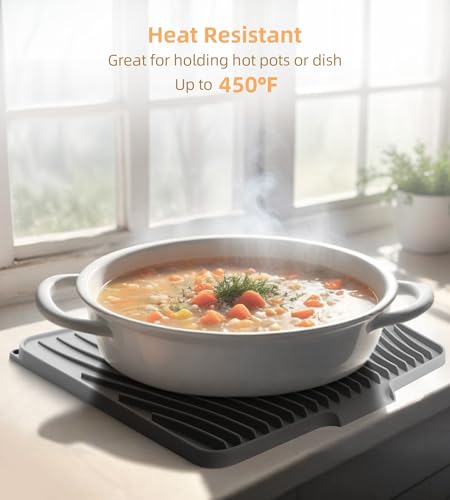 Silicone Dish Drying Mat with Raised Drain Lip