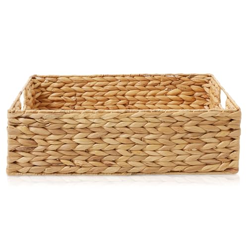 Set of 4 Water Hyacinth Pantry Baskets (Natural - Hyacinth / 12.5" x 17" x 5")