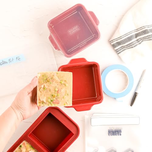 5x5" Ceramic Baking Dishes with Lids (Cranberry / 5"x5" - MADE IN USA)