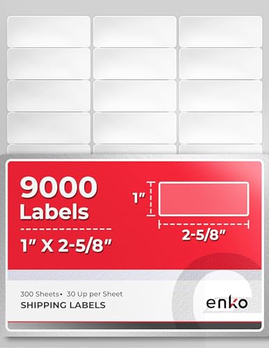1 x 2-5/8 in 9000 Return Mailing Address and Business Sticker Labels (330 Count)