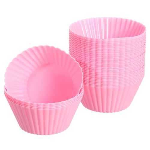 36Pcs Silicone Cupcake Liners (Pink / 3.5cm/1.4inch)