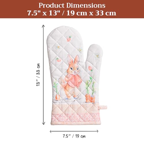Maison d'Hermine Oven Gloves 100% Cotton Oven Mitt (013 - Bunny Party / 7.5" x 13" (Oven Mitt))