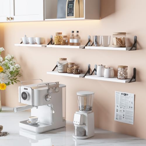 16.5in Floating Shelves for Wall Home Decor (White / 16.5 x 6.1 x 0.59 inches)