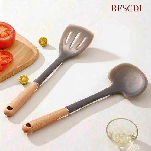 2 Piece Cooking Spatula Set (Gray)