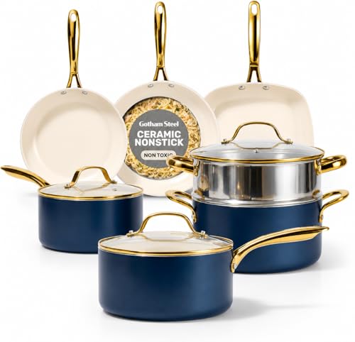 12 Pc Pots and Pans Set Non Stick Ceramic Cookware Set
