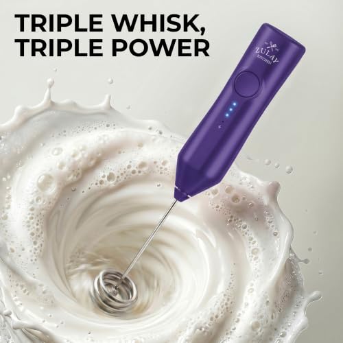 Rechargeable Milk Frother Handheld (ZK Dynamic Tornado Purple / Rechargeable Z1 Motor Max)