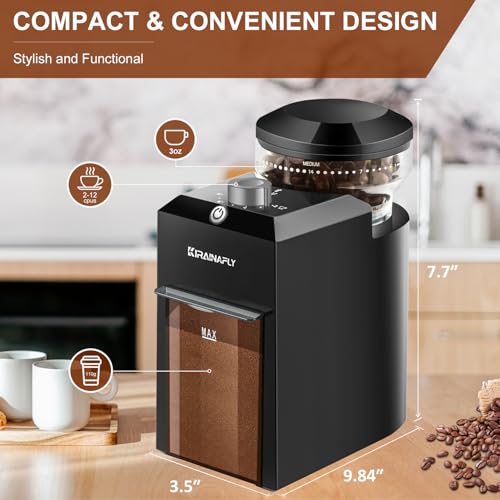 Electric Burr Coffee Grinder (Light Gray)