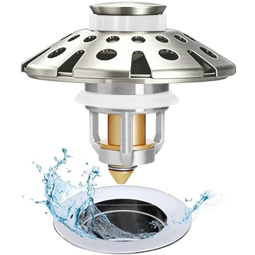 Bathroom Sink Drain Strainer (Brushed Nickel)