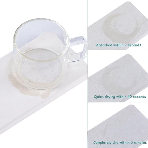 2Pcs Stone Soap Trays Water Absorbing Diatomite Coaster (White / 10" x 3.2")