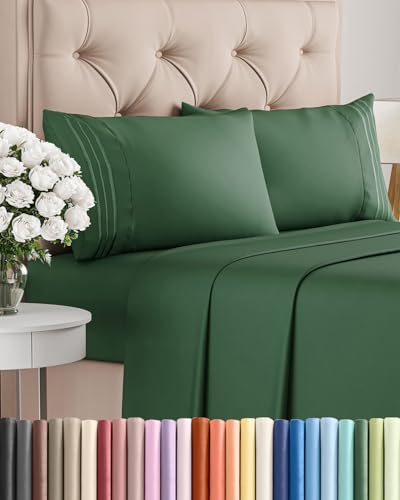 Cal King Size 4 Piece Sheet Set (17 - Emerald Green / California King)