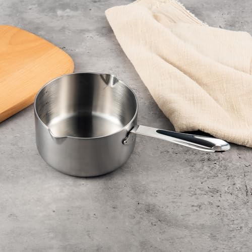 Milk Butter Warmer Mini Butter Melting Pot Coffee Maker with Dual Pour Spout 18 (0.6 Quarts)
