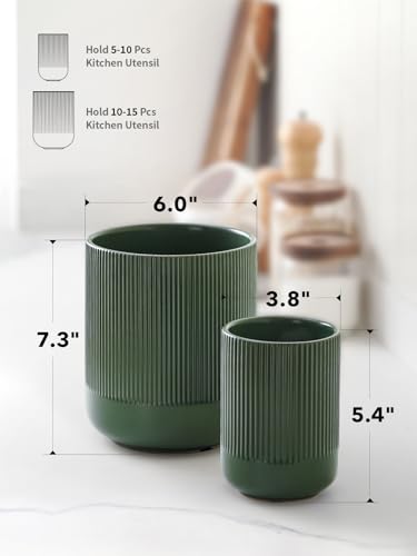 Utensil Holder for Kitchen Counter (Forest Green)